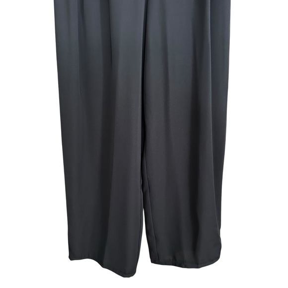 JOSEPH RIBKOFF Black Wide Leg Pants Gold Trim Vintage 80s Glam Cocktail Chic 14 - Picture 4 of 10